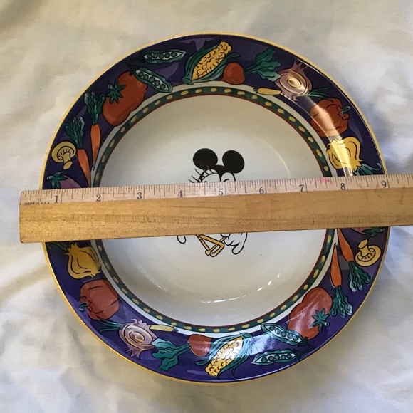 1 Vintage Disney 9” Bowl Serving Salad Pasta Vegetables Minnie Mouse Stoneware - Picture 3 of 3